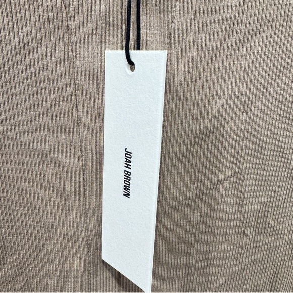 NWT Joah Brown Tan Long Sleeve Top Womens M/L Ribbed Knit Zippered Front - Picture 5 of 7